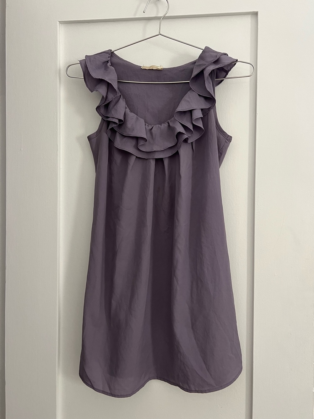 Pins & Needles Ruffle-Neck Sleeveless Dress in Mauve